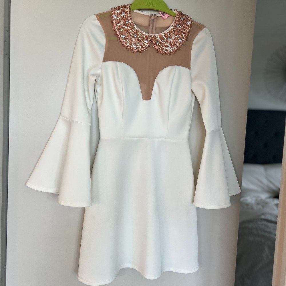 ASOS DESIGN Embellished Collar Mini Shift Dress